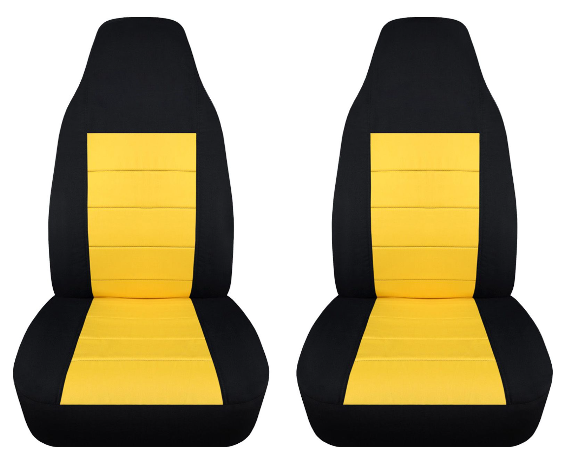 Black and yellow jeep seat covers